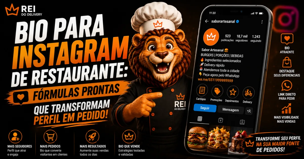bio otimizada de Instagram de restaurante