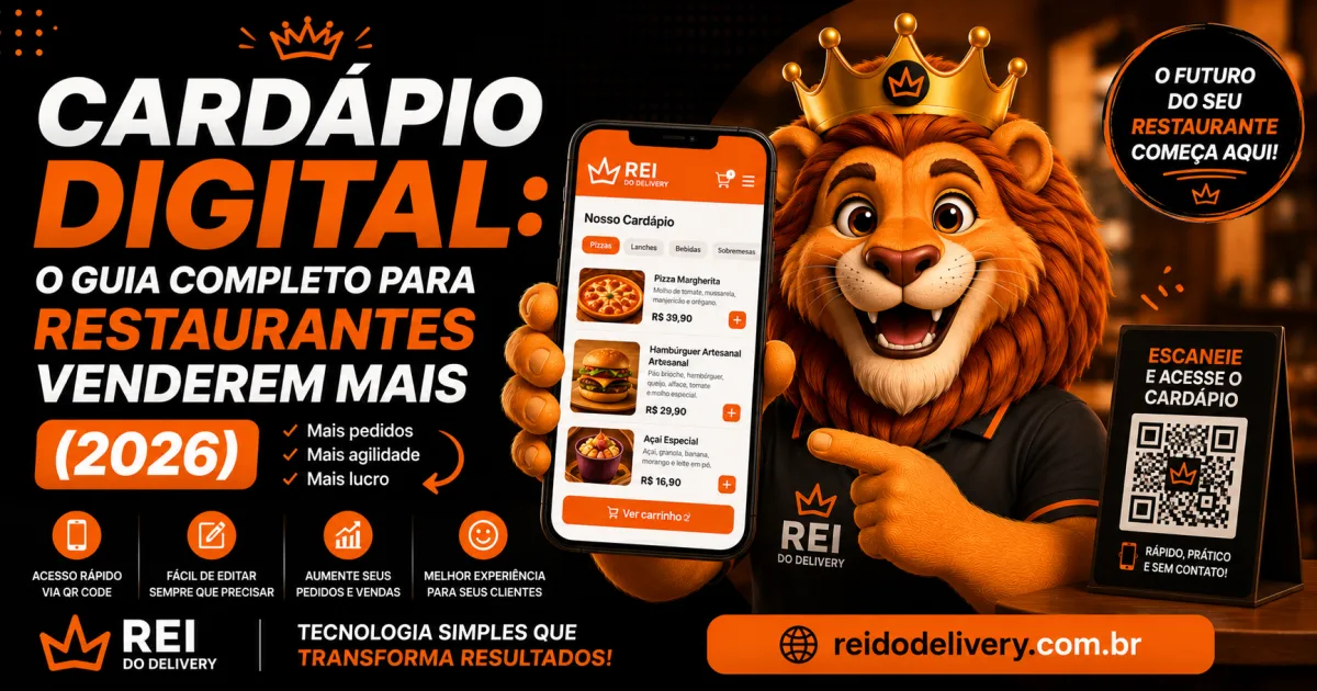 Cardápio digital aberto no celular com pedido pelo WhatsApp