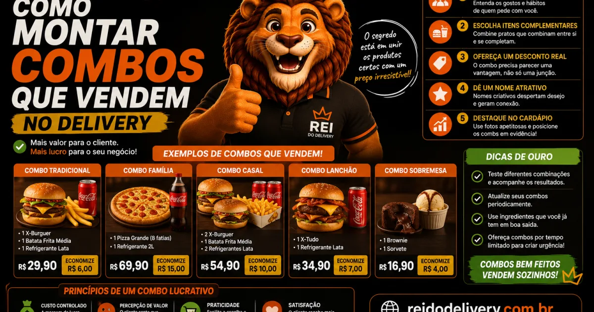 Combos que vendem no delivery: 3 exemplos prontos para o cardapio digital