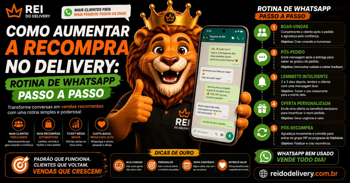 Calendário de mensagens de recompra para delivery