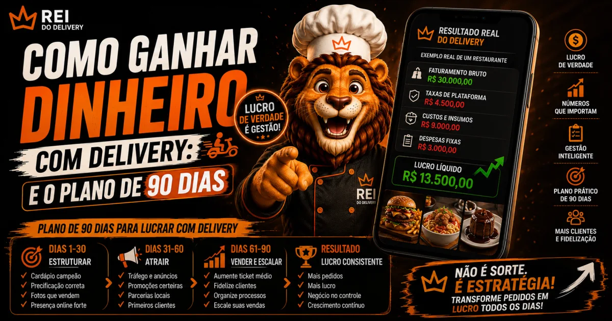 Dono de delivery calculando o lucro do mes