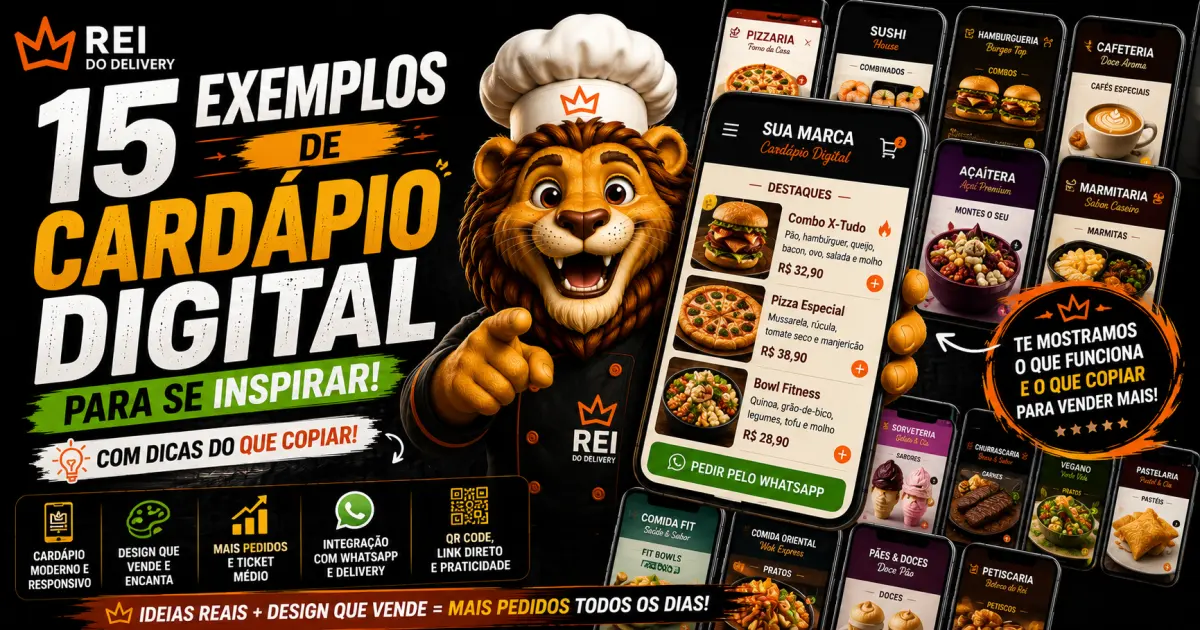 Exemplos de cardápio digital de vários nichos