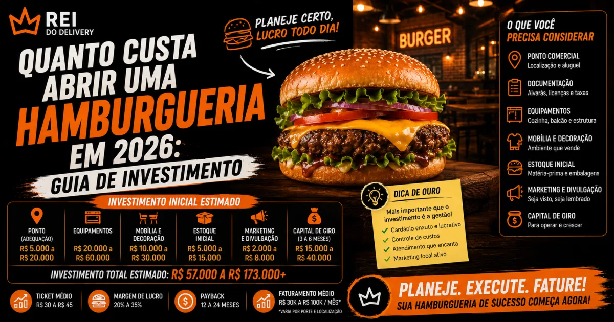 Quanto custa abrir uma hamburgueria