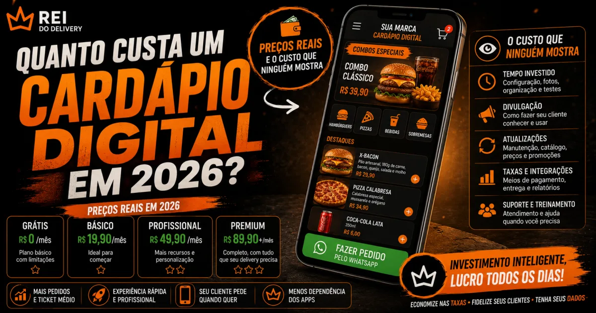 Dono de restaurante calculando quanto custa um cardápio digital