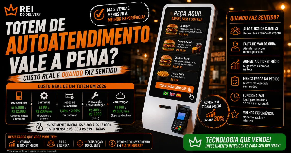 totem de autoatendimento em lanchonete