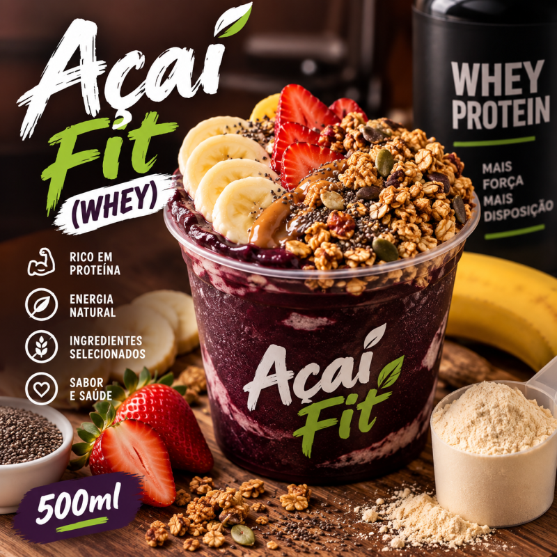 Açaí Fit (Whey) 500ml - Açaíteria Modelo