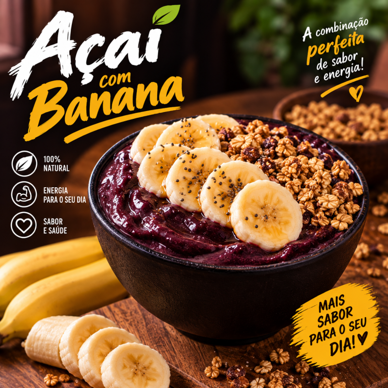Açaí com Banana 500ml - Açaíteria Modelo