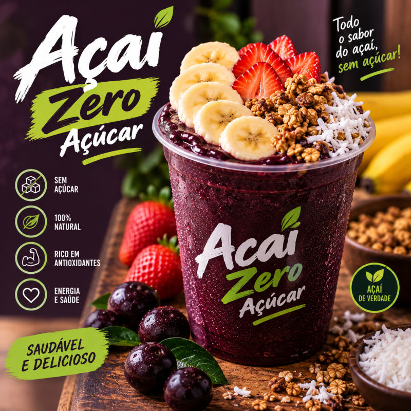 Açaí Zero Açúcar 500ml - Açaíteria Modelo